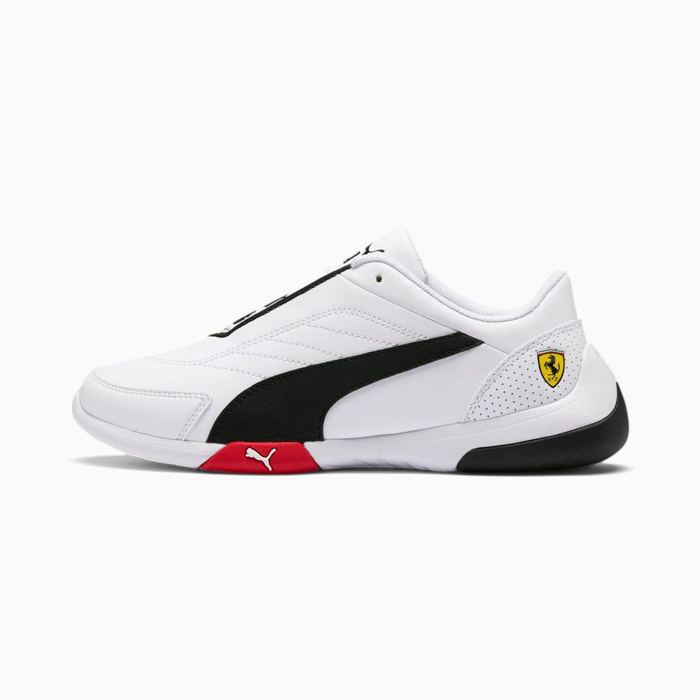 Puma Scuderia Ferrari Kart Cat III Lány Motorsport Cipő - Fehér/Fekete ( Hungary - KDUES6507 )